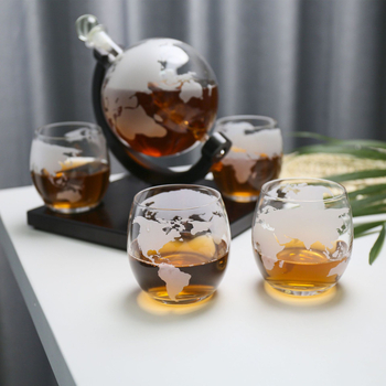 Globus dizaino stiklo dekanterių rinkinys, lengvasis prabangus retro stilius, svoris 1800 g