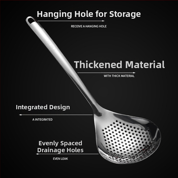 304 nerūdijančio plieno sietinė šaukštas karštam puodui, neslidus, modernus minimalistinis stilius, tinka koldūnams ir makaronams