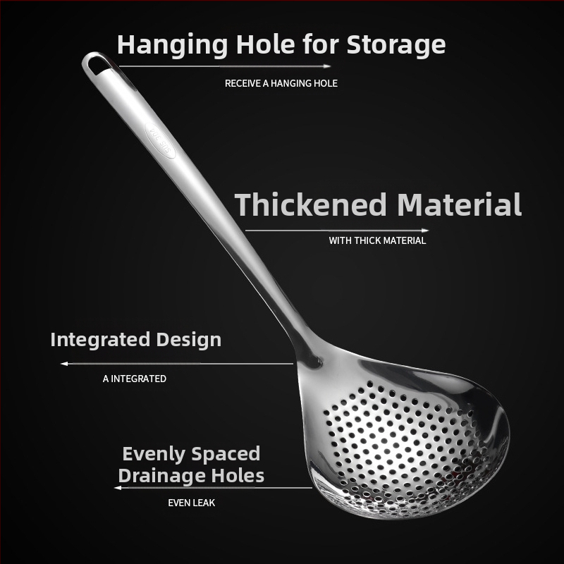 304 неръждаема стомана лъжица за отцеждане за горещ пот, антихлъзгаща се, модерен стил, подходяща за кнедли и нудли