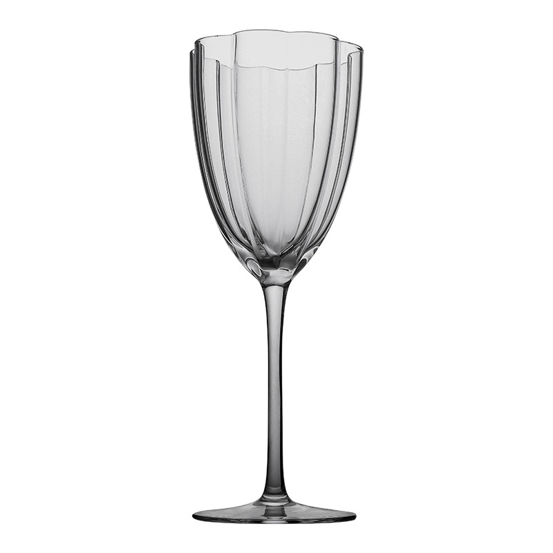 Vyno stiklas su gėlių forma (kristalas; Šiaurės stilius; pritaikomas; spausdintas logotipas)