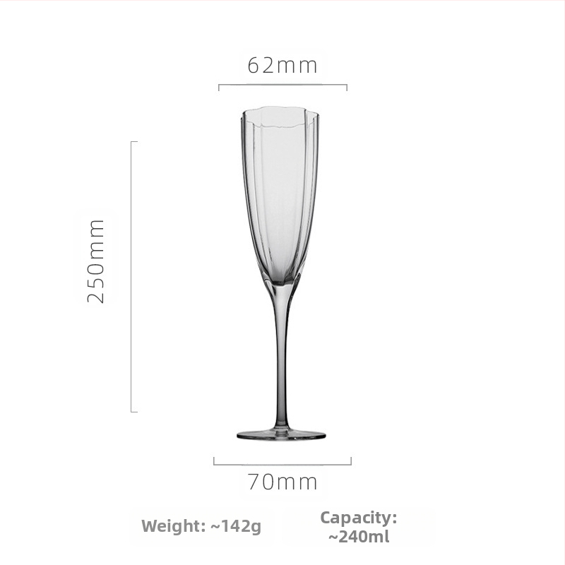 Vyno stiklas su gėlių forma (kristalas; Šiaurės stilius; pritaikomas; spausdintas logotipas)