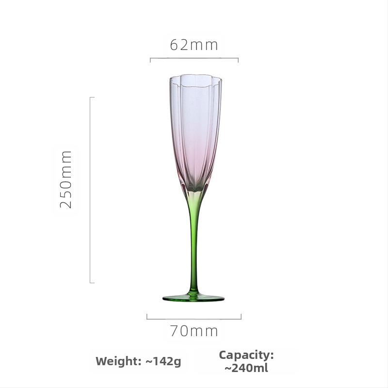 Vyno stiklas su gėlių forma (kristalas; Šiaurės stilius; pritaikomas; spausdintas logotipas)