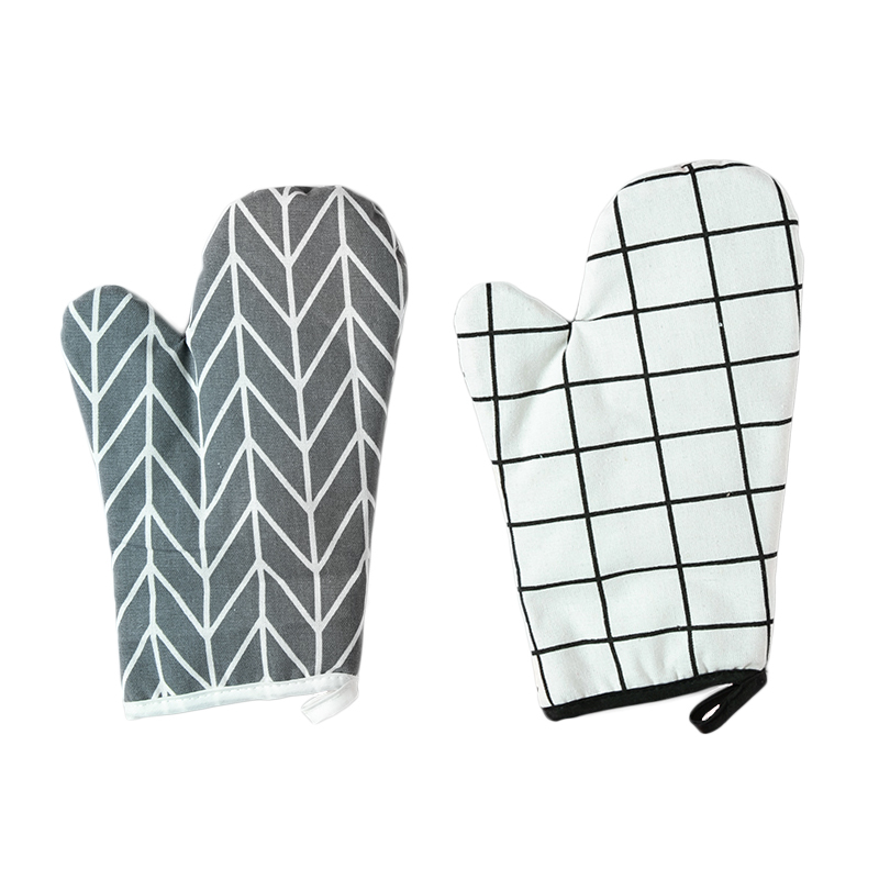 Rukavice za pećnicu s toplinskom izolacijom, pamuk i lan, uzorak CHECK, lansirano 2023., moderni minimalistički stil