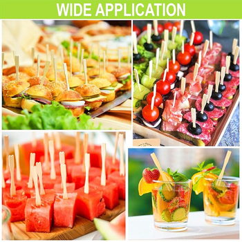 Vienkartinė bambukinė vaisių šakutė su šiuolaikiniu minimalistiniu dizainu, skirta suaugusiems, pirmosios klasės kokybė.