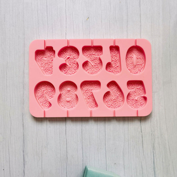 Silicone šokolado formos – modernus minimalistinis stilius (0-9 lollipop modelis, 280)