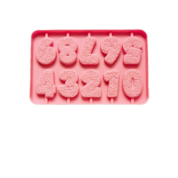 Silicone šokolado formos – modernus minimalistinis stilius (0-9 lollipop modelis, 280)