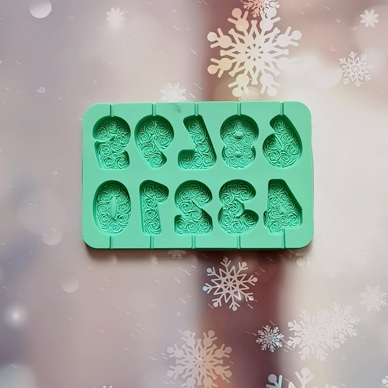 Silicone šokolado formos – modernus minimalistinis stilius (0-9 lollipop modelis, 280)