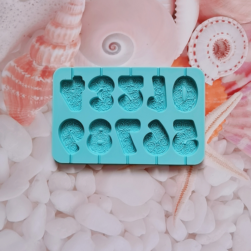 Silicone šokolado formos – modernus minimalistinis stilius (0-9 lollipop modelis, 280)