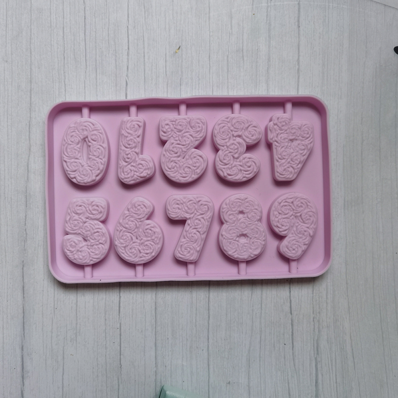 Silicone šokolado formos – modernus minimalistinis stilius (0-9 lollipop modelis, 280)