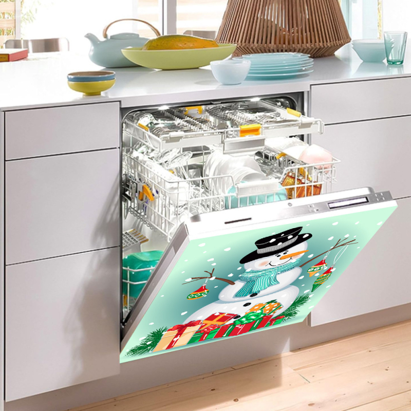 Autocolant PVC pentru perete – Om de zăpadă de Crăciun – decor modern minimalist pentru living, dormitor, birou, bucătărie, baie și hol