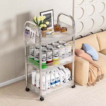 Τριώρονη κινητή τροχήλατη μονάδα αποθήκευσης, Υλικό PP, επιδαπέδια, χωρίς συναρμολόγηση, για μακιγιάζ, γραφείο, μπάνιο και σαλόνι