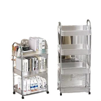 Τριώρονη κινητή τροχήλατη μονάδα αποθήκευσης, Υλικό PP, επιδαπέδια, χωρίς συναρμολόγηση, για μακιγιάζ, γραφείο, μπάνιο και σαλόνι