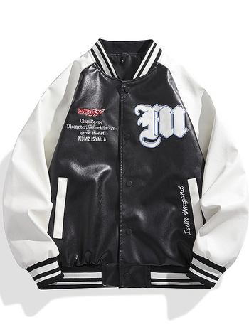 Ανδρικό μπουφάν δερμάτινο, κορεατικό στυλ με σταντ κολάρο, biker σχεδίαση, PU δέρμα, φερμουάρ μπροστά, φθινοπωρινή κυκλοφορία 2024