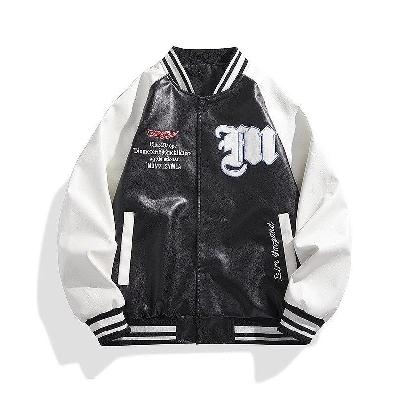 Ανδρικό μπουφάν δερμάτινο, κορεατικό στυλ με σταντ κολάρο, biker σχεδίαση, PU δέρμα, φερμουάρ μπροστά, φθινοπωρινή κυκλοφορία 2024