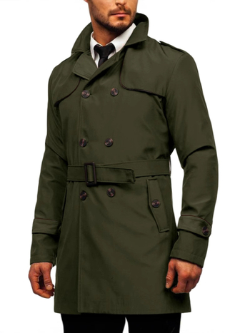 Παλτό μακρύ σε βρετανικό στυλ, με διπλό κουμπί και πέτο, στενό εφαρμοστό με ζώνη, εξωτερικό ύφασμα 70% πολυεστέρας, επένδυση 30% πολυεστέρας