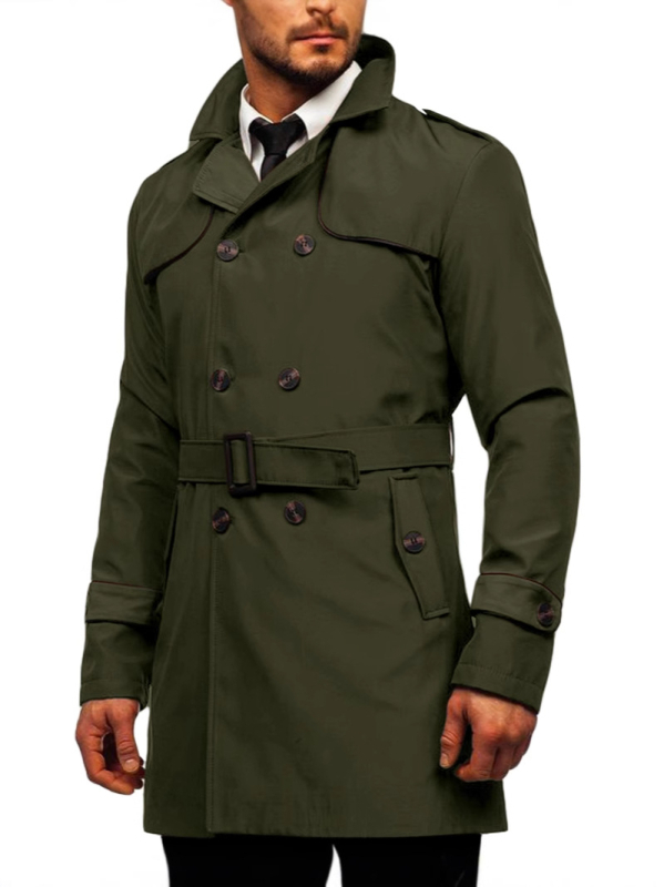 Παλτό μακρύ σε βρετανικό στυλ, με διπλό κουμπί και πέτο, στενό εφαρμοστό με ζώνη, εξωτερικό ύφασμα 70% πολυεστέρας, επένδυση 30% πολυεστέρας