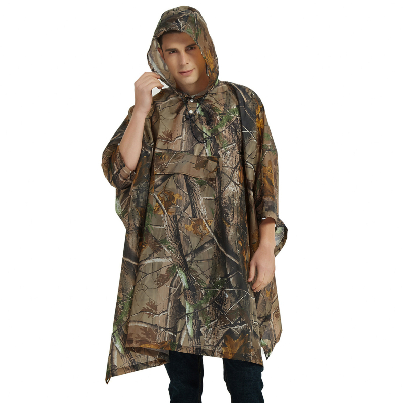 Дъждобран пончо за туризъм – тънка полиестерна тафта с PU водоустойчив слой, за възрастни, персонализирано лого