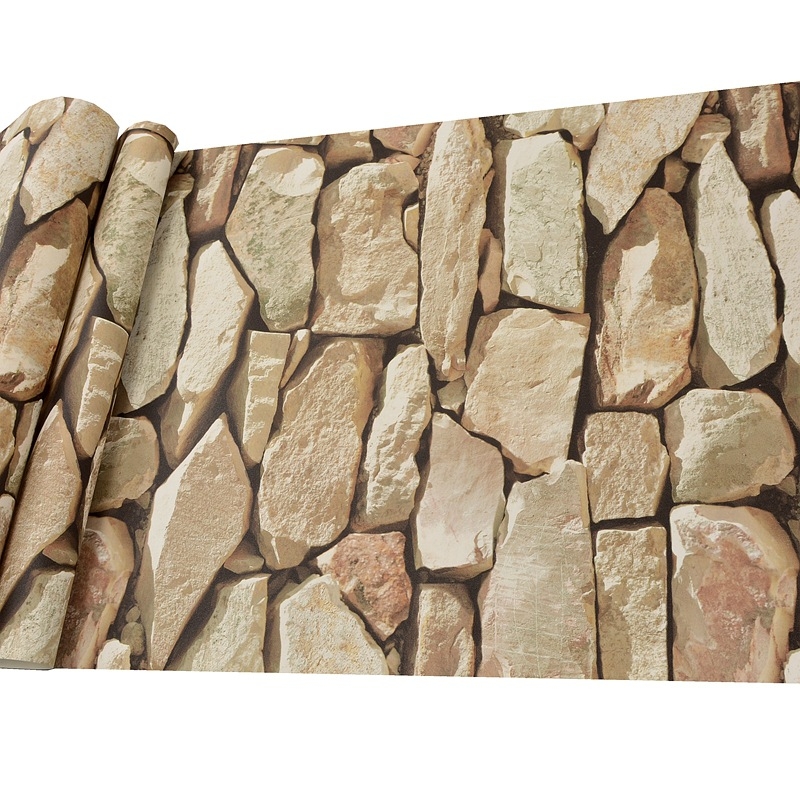 Plytų rašto lipnios tapetai, 3D efektas, PVC medžiaga, be formaldeido