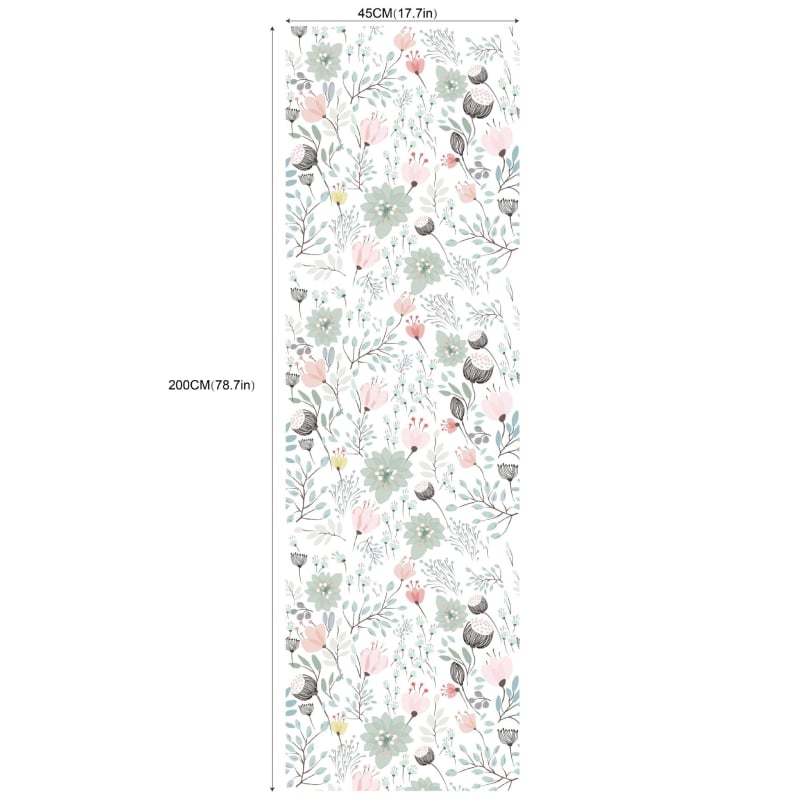 Savarankiškai klijuojama PVC tapetė svetainei su gėlių raštu, be siūlių, nuimama, matinė tekstūra