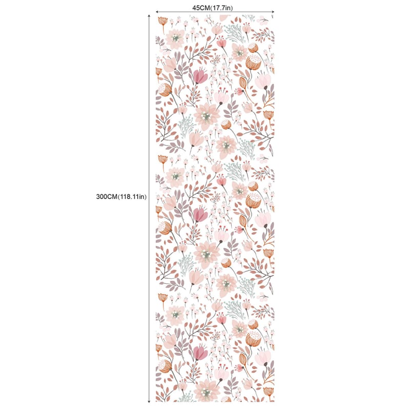 Savarankiškai klijuojama PVC tapetė svetainei su gėlių raštu, be siūlių, nuimama, matinė tekstūra