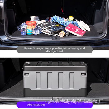 Automobilio bagažinės saugojimo dėžė, sulankstoma plastikinė organizatorius, 72L talpa, PP medžiaga, tinka bagažinei, daugiafunkcinė ir dulkėms atspari
