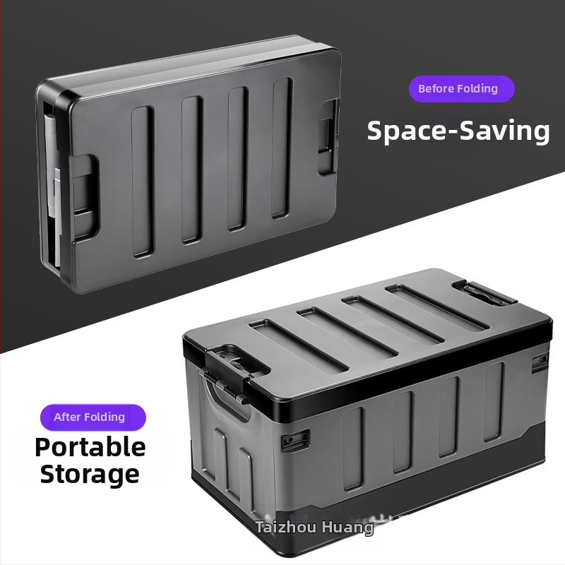 Automobilio bagažinės saugojimo dėžė, sulankstoma plastikinė organizatorius, 72L talpa, PP medžiaga, tinka bagažinei, daugiafunkcinė ir dulkėms atspari