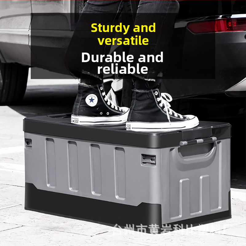 Automobilio bagažinės saugojimo dėžė, sulankstoma plastikinė organizatorius, 72L talpa, PP medžiaga, tinka bagažinei, daugiafunkcinė ir dulkėms atspari