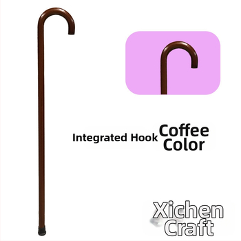 Ξύλινο μπαστούνι με γάντζο για ηλικιωμένους, κινεζικού στυλ, μάρκα Happy morning