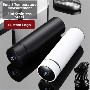 Θερμός κύπελλος με έξυπνη μέτρηση θερμοκρασίας, εσωτερικό από ανοξείδωτο 304, εξωτερικό από ανοξείδωτο 201, διπλής στρώσης κενού μόνωση, φίλτρο τσαγιού