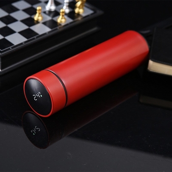 Θερμός κύπελλος με έξυπνη μέτρηση θερμοκρασίας, εσωτερικό από ανοξείδωτο 304, εξωτερικό από ανοξείδωτο 201, διπλής στρώσης κενού μόνωση, φίλτρο τσαγιού