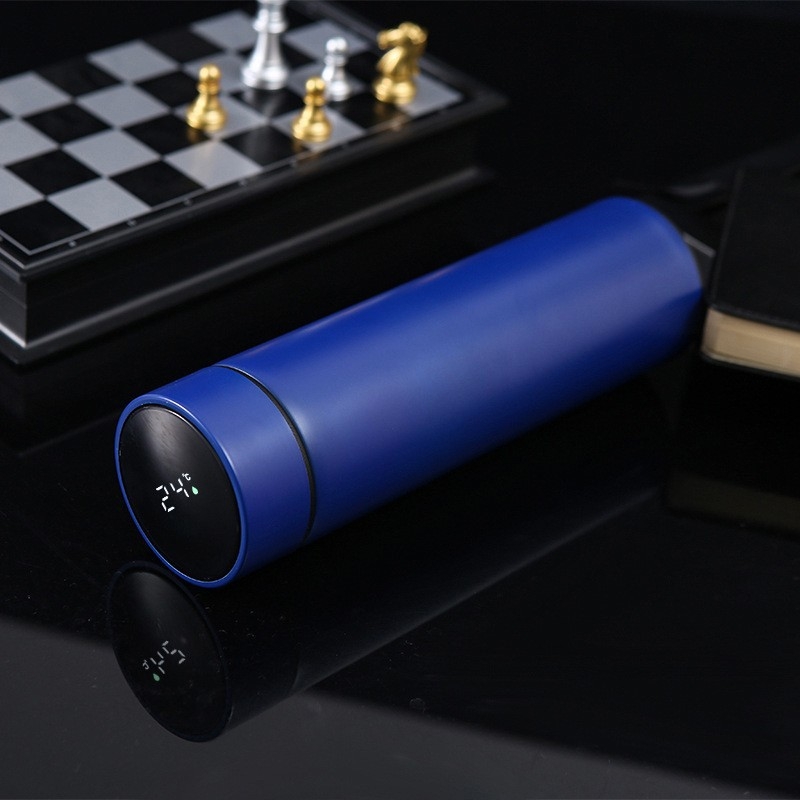 Термос-чаша със интелигентно измерване на температурата, вътрешна 304 неръждаема стомана, външна 201 неръждаема стомана, двуслоен вакуум, инфузер за чай