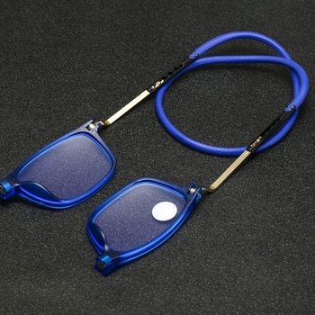 LH2051 Kaklo laikroji skaitymo akiniai su silikonine virve, drugelio formos rėmas, pilnas formos rėmas, AC lęšiai su anti-radiacija, UV apsauga ir mėlynosios šviesos filtravimas