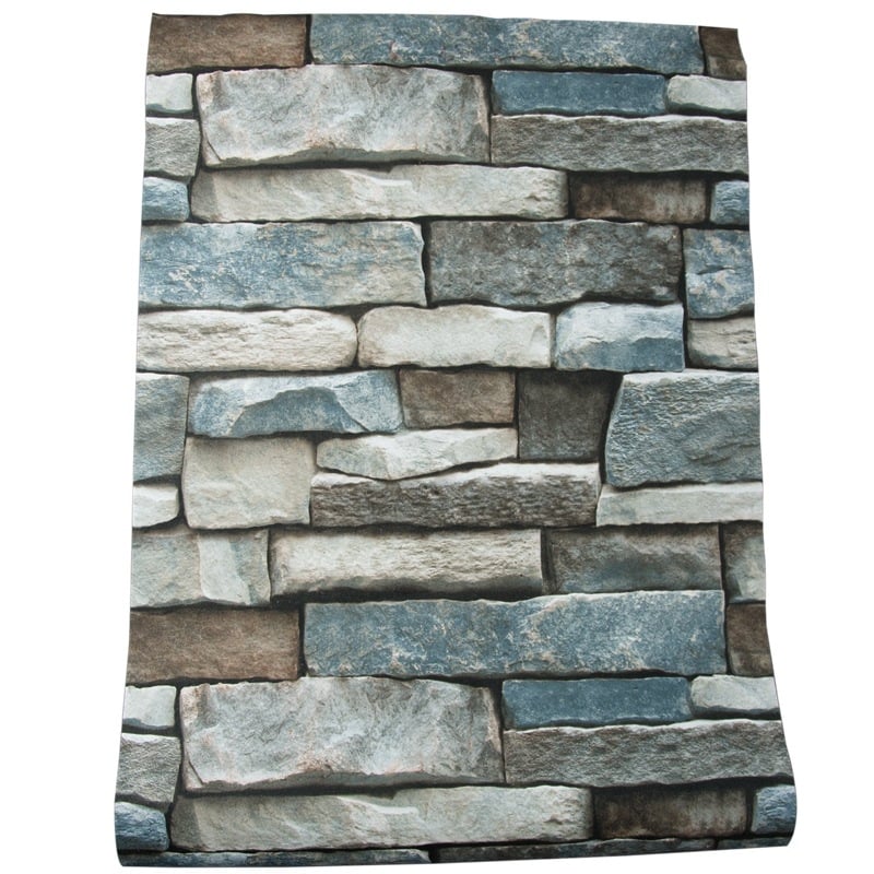 Sienų tapetai su plytų raštu, retro nostalgija, pramoninis stilius, PVC medžiaga