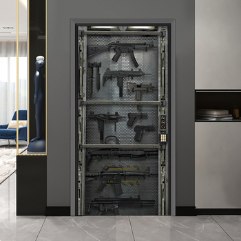 Sticker decorativ de perete din PVC, rezistent la apă și la ulei, efect 3D, modele abstracte și desen animat, 2 panouri, stil plat, pentru living, dormitor, birou, bucătărie și baie