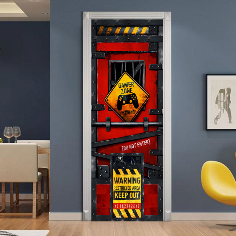 Sticker decorativ de perete din PVC, rezistent la apă și la ulei, efect 3D, modele abstracte și desen animat, 2 panouri, stil plat, pentru living, dormitor, birou, bucătărie și baie