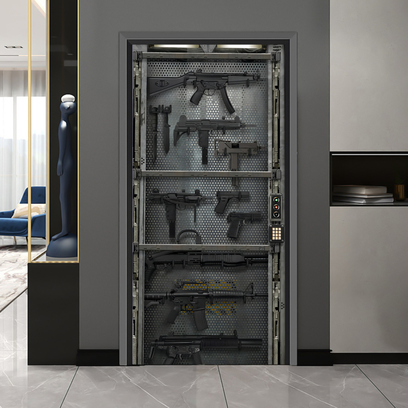 Sticker decorativ de perete din PVC, rezistent la apă și la ulei, efect 3D, modele abstracte și desen animat, 2 panouri, stil plat, pentru living, dormitor, birou, bucătărie și baie