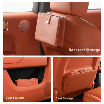 Κιβώτιο απορριμμάτων αυτοκινήτου, δερμάτινο εσωτερικό αποθηκευτικό, παγκόσμιο μοντέλο, πτυσσόμενος σχεδιασμός, με εκτυπωμένο λογότυπο