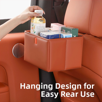 Κιβώτιο απορριμμάτων αυτοκινήτου, δερμάτινο εσωτερικό αποθηκευτικό, παγκόσμιο μοντέλο, πτυσσόμενος σχεδιασμός, με εκτυπωμένο λογότυπο