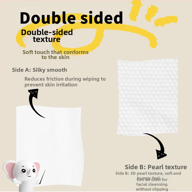 Еднократни удебелен лицеви кърпи от нетъкана материя, пътна опаковка, 100 листа за почистване