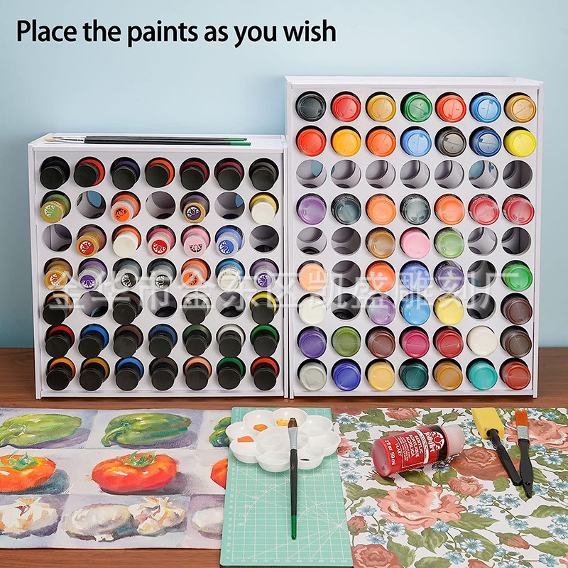 Vertikalni organizator za pohranu boja - plastičan, moderan stil, montaža na vješanje, 1 sloj, pogodan za stolni prostor, spavaću sobu i dnevnu sobu.