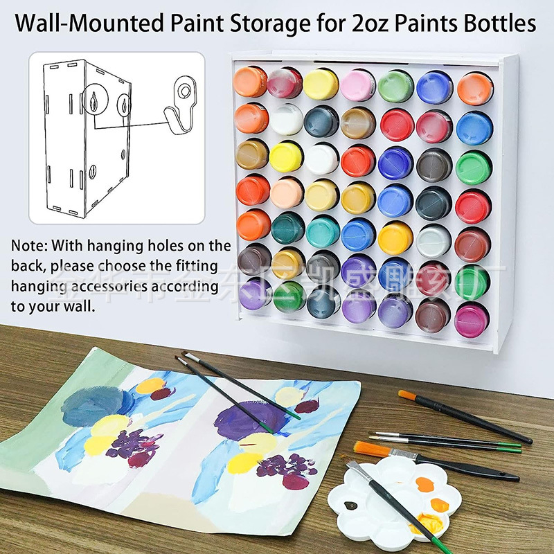 Vertikalni organizator za pohranu boja - plastičan, moderan stil, montaža na vješanje, 1 sloj, pogodan za stolni prostor, spavaću sobu i dnevnu sobu.