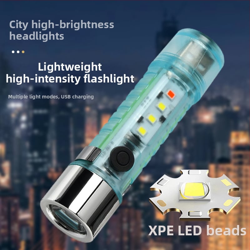 LED мини фенер с ключодържател за къмпинг, водоустойчив, LED+COB, обхват 10–15 м, време на светене 3 ч, капацитет на батерията 400 mAh
