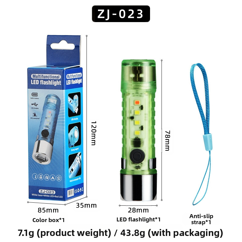 LED мини фенер с ключодържател за къмпинг, водоустойчив, LED+COB, обхват 10–15 м, време на светене 3 ч, капацитет на батерията 400 mAh
