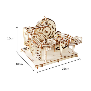 Koka DIY zinātnes rotaļlieta: bumbiņas trase ar roku saliekama, bioloģija/ķīmija, 7–14 gadi, Blue Jird