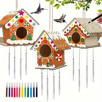 Kit DIY din lemn pentru pandantiv — Boxwood, brand Jinqi, stil modern minimalist, pentru uz casnic