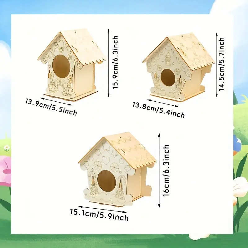 Kit DIY din lemn pentru pandantiv — Boxwood, brand Jinqi, stil modern minimalist, pentru uz casnic