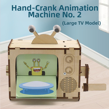 Rokasgriežamā Animācijas Mašīna Nr.1 — DIY STEM Rotaļlieta, Koka Konstrukcija, Vecums 14+