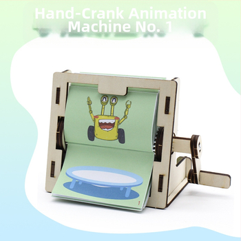 Rokasgriežamā Animācijas Mašīna Nr.1 — DIY STEM Rotaļlieta, Koka Konstrukcija, Vecums 14+