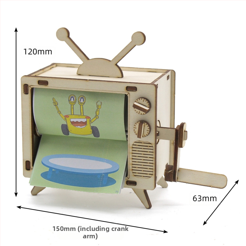Rokasgriežamā Animācijas Mašīna Nr.1 — DIY STEM Rotaļlieta, Koka Konstrukcija, Vecums 14+