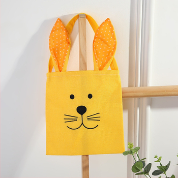 Чанта с ушички на зайче за Великден, симпатична платнена чанта